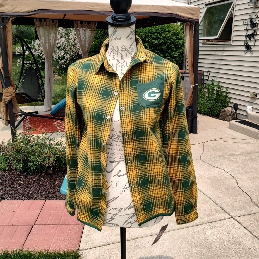 💥 3/$20 NFL Team Apparel Youth Medium Long Sleeve Plaid Shirt! NWT - Picture 2 of 8